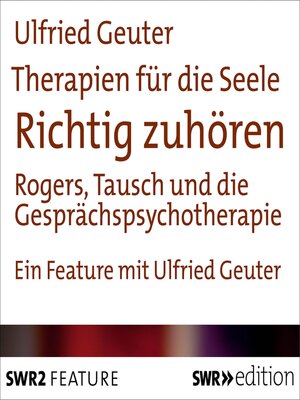 cover image of Therapien für die Seele--Richtig zuhören